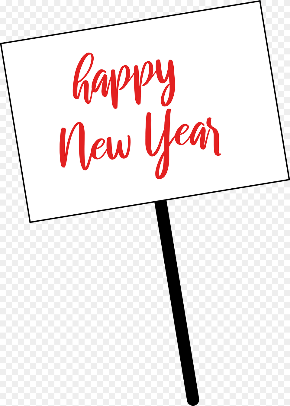 Happy New Year Banner Clipart, Text, White Board, Handwriting Png