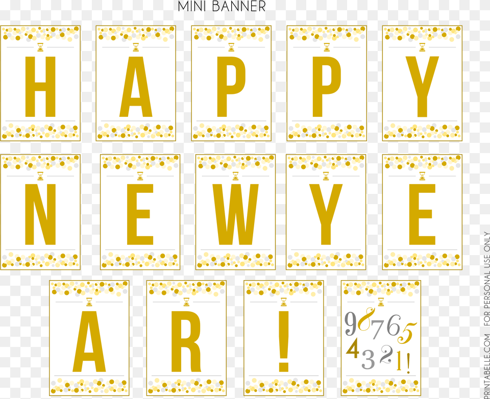 Happy New Year Banner Printable Printable New Year Banner, Text, Number, Symbol, Scoreboard Png