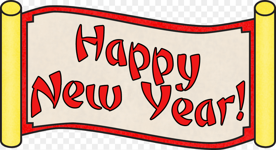 Happy New Year Board, Text, Banner, Handwriting Free Transparent Png