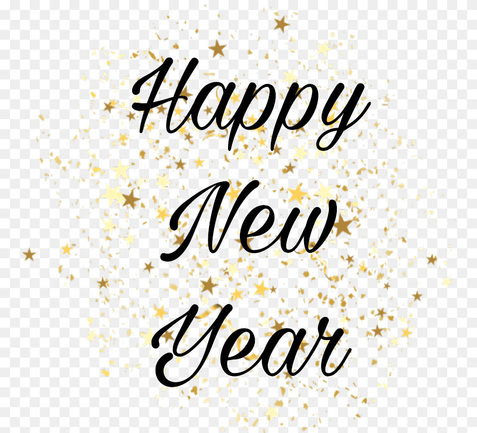 Happy New Year Calligraphy, Paper, Confetti, Plant Png Image