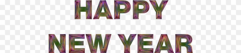 Happy New Year Chromatic Happy New Year Font, Light, Purple, Neon, Scoreboard Free Transparent Png
