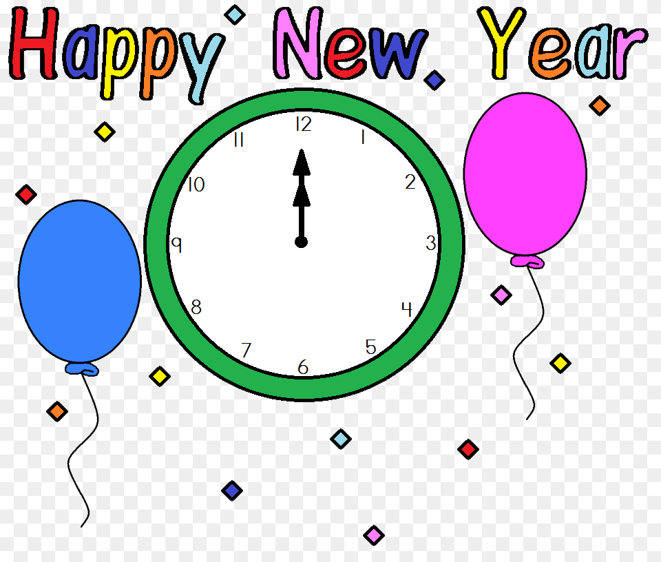 Happy New Year Clip Art, Analog Clock, Clock Free Png