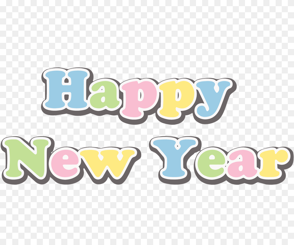 Happy New Year Clipart, Text, Art Png Image