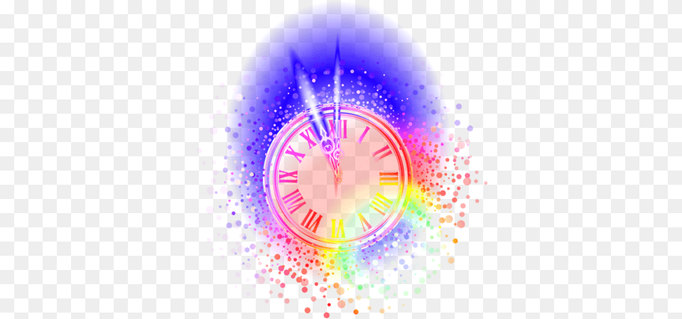 Happy New Year Clock, Light, Disk, Lighting, Analog Clock Png Image
