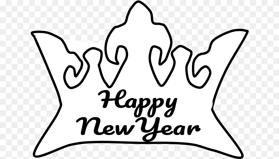Happy New Year Crowns U2013 Clipartshare Line Art, Blade, Dagger, Knife, Text Png