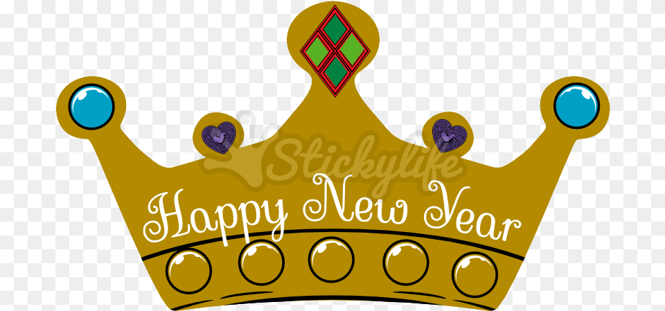 Happy New Year Decal Stickers For Happy New Year, Accessories, Jewelry, Crown Free Png