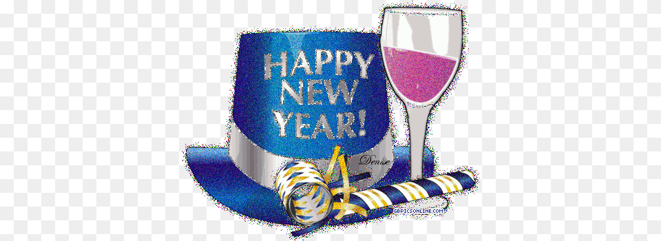 Happy New Year Gb Pics Frohes Neues Jahr Gif Guten Rutsch Blue Hat Happy New Year Gif, Alcohol, Beverage, Clothing, Glass Free Transparent Png