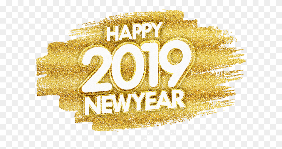 Happy New Year Gold Glitter Gold Transparent Happy New Year 2019, Text, Logo, Paper Png Image