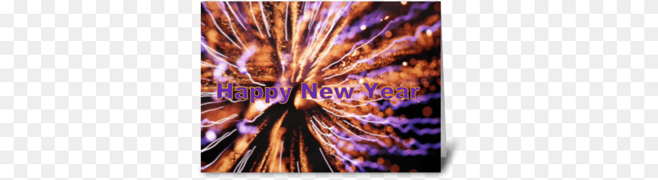 Happy New Year Greeting Card Greeting Card, Fireworks, Purple Png Image