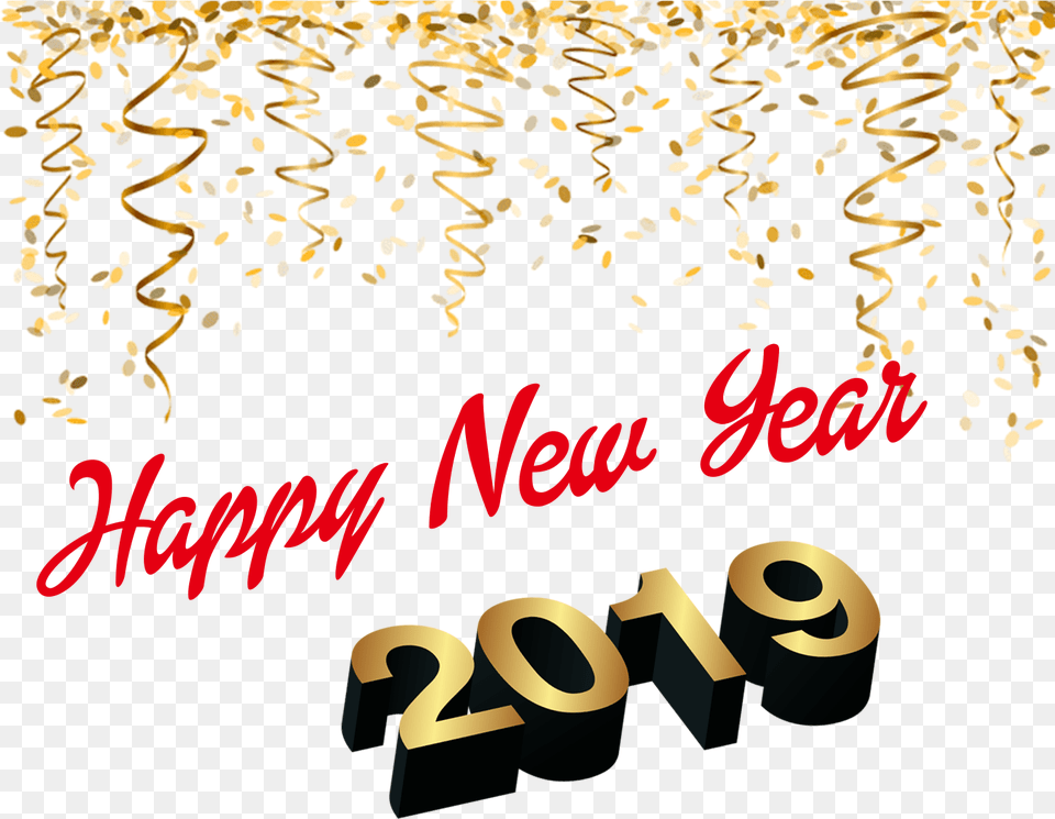 Happy New Year Happy New Year, Paper, Confetti, Text Png