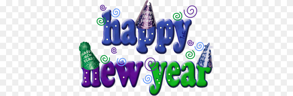 Happy New Year Holiday Party And Yearu0027s Eve Animations Happy New Year Banner Gif, Clothing, Hat, Food, Sweets Free Png