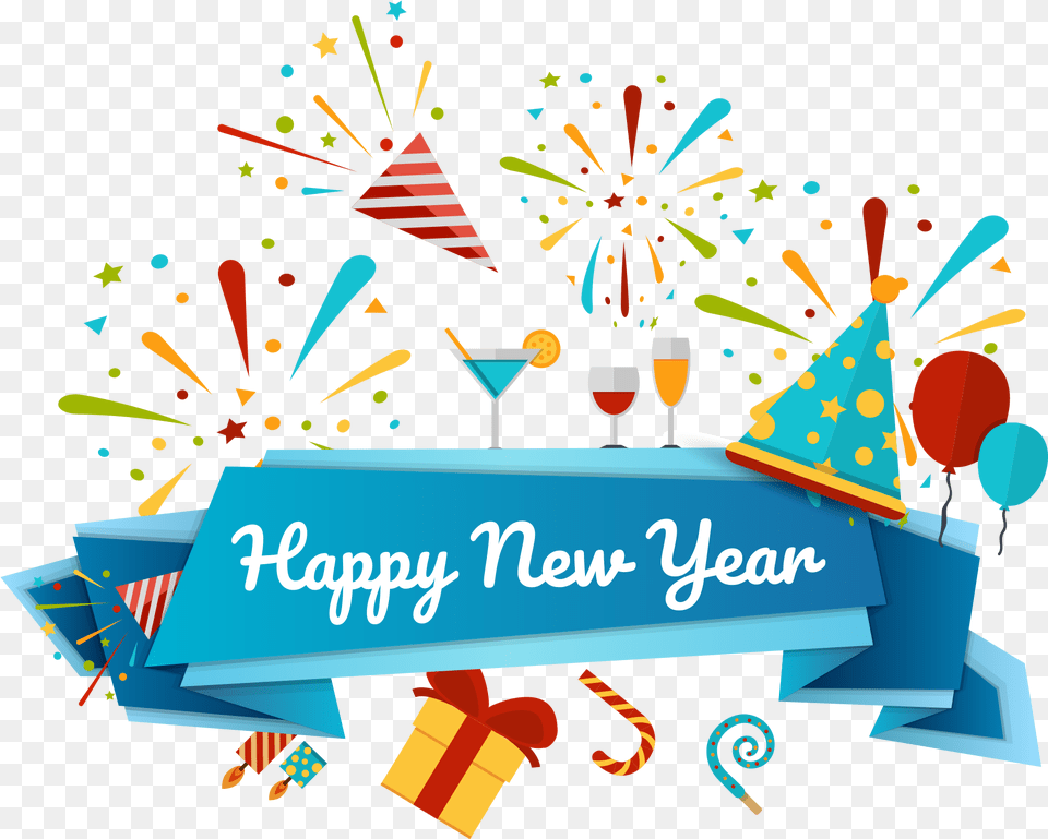 Happy New Year Searchpng Happy New Year Clip Art, Clothing, Hat, People, Person Png Image