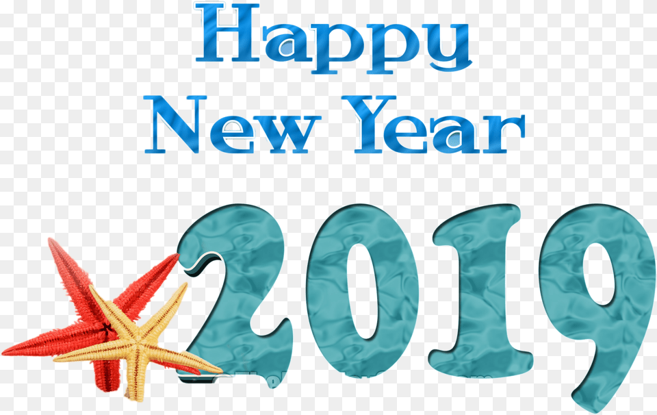 Happy New Year Image Starfish, Animal, Sea Life, Invertebrate, Bird Free Png