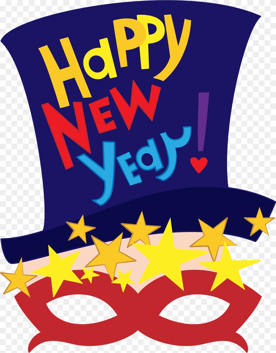 Happy New Year Mask Clipart, Carnival, Symbol, Logo, Parade Free Png