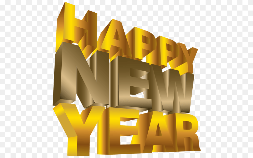 Happy New Year Movie Letters, Gold, Bulldozer, Machine, Text Png