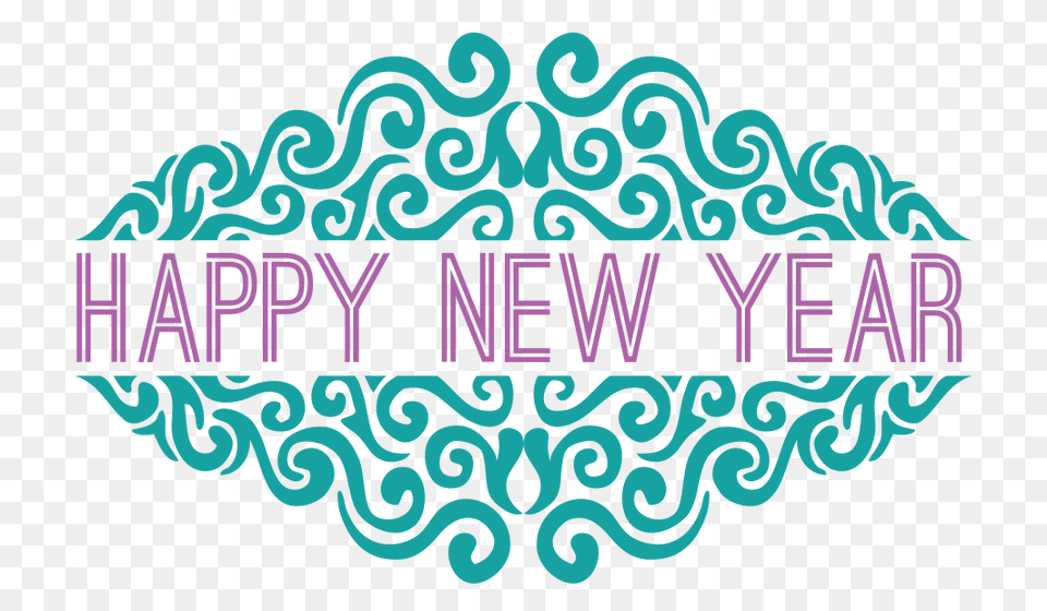 Happy New Year Ornate, Art, Graphics, Pattern, Floral Design Free Png