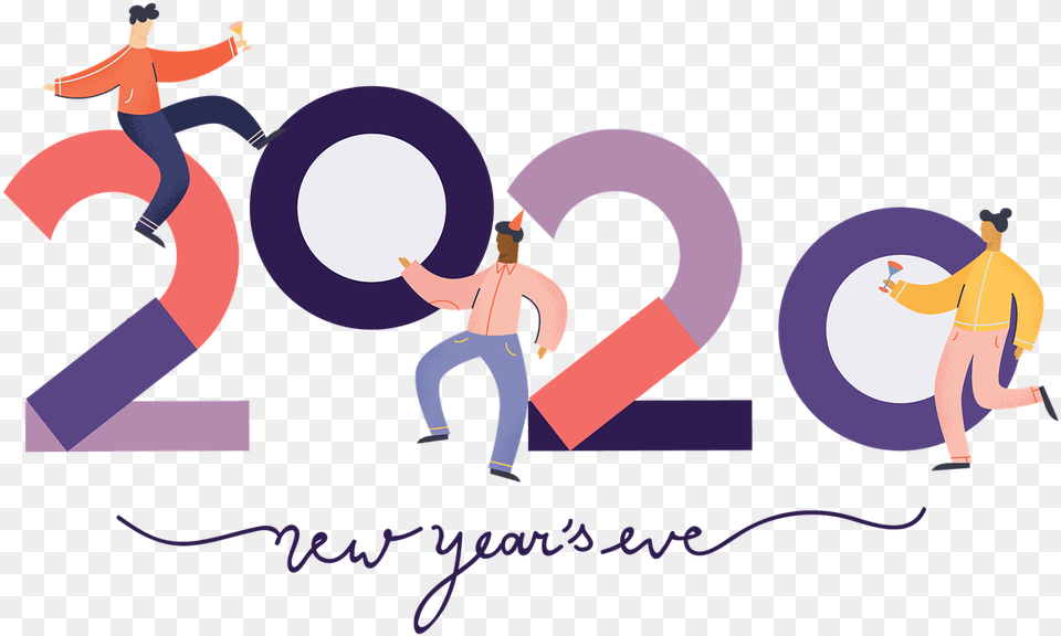 Happy New Year S 2020 Graphic With Two People Dancing Happy New Year 2020, Person, Adult, Female, Woman Free Png Download