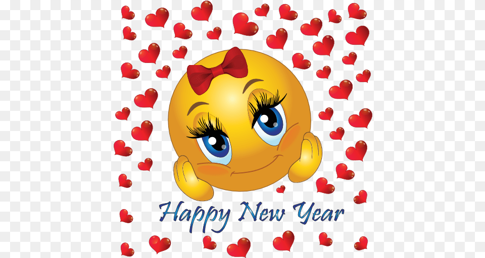 Happy New Year Smiley Icons Images Happy New Year With Smiley, Flower, Petal, Plant, Balloon Png