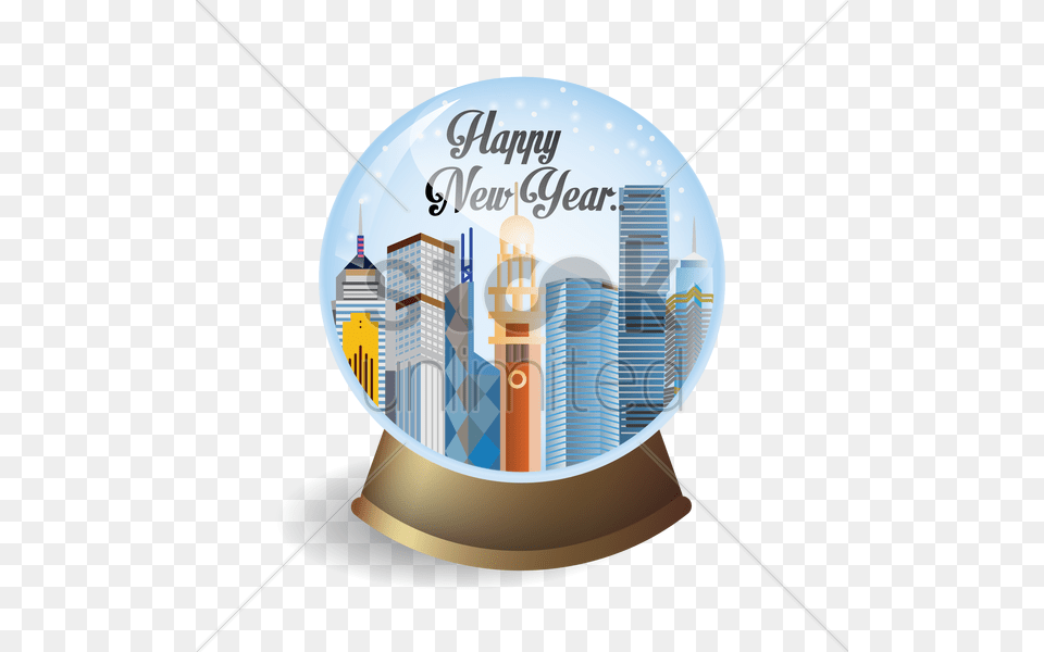 Happy New Year Snow Globe Vector Image, City, Disk, Dvd, Urban Free Png Download