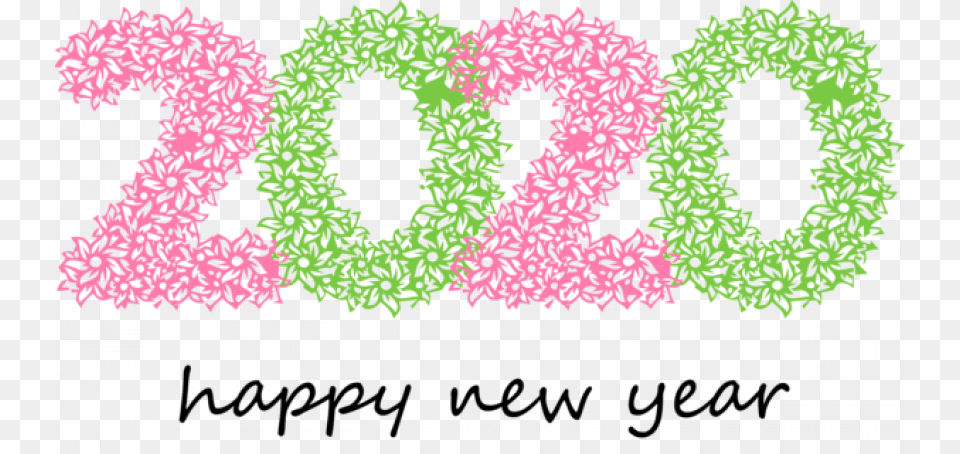 Happy New Year Text, Flower, Plant, Symbol, Number Png