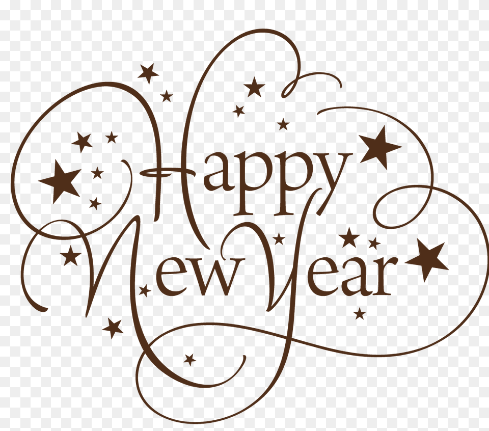 Happy New Year Thin Text, Calligraphy, Handwriting, Dynamite, Weapon Png Image