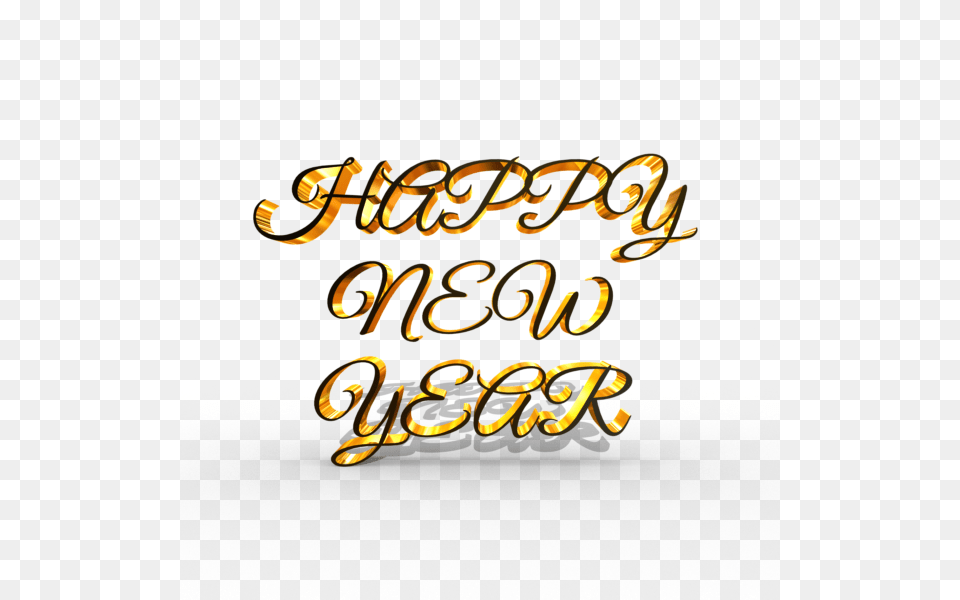 Happy New Year Calligraphy, Handwriting, Text Free Transparent Png