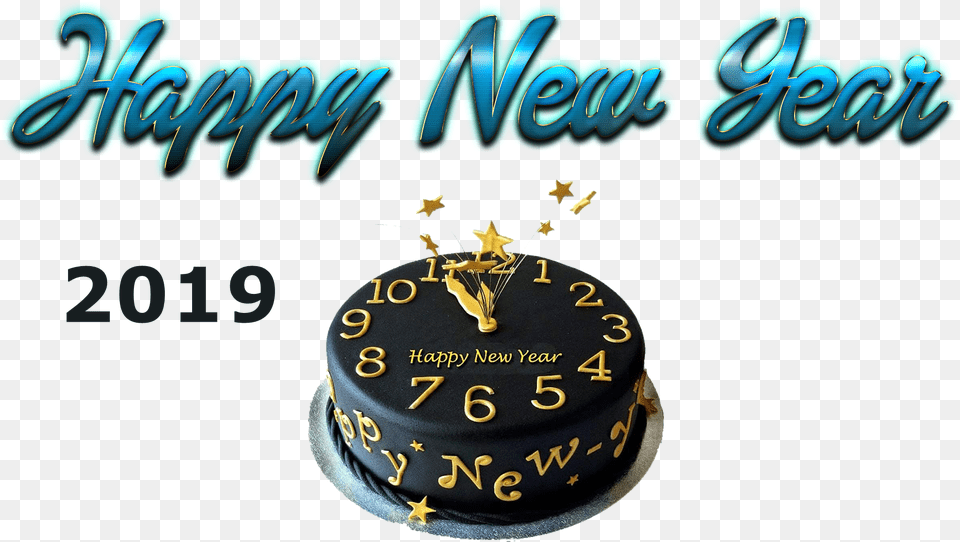Happy New Year Transparent Happy New Year 2019 Happy New Year 2019 Cake, Birthday Cake, Cream, Dessert, Food Free Png