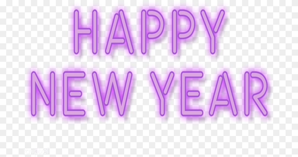 Happy New Year Transparent Happy New Year 2020 Neon, Light, Purple Free Png Download