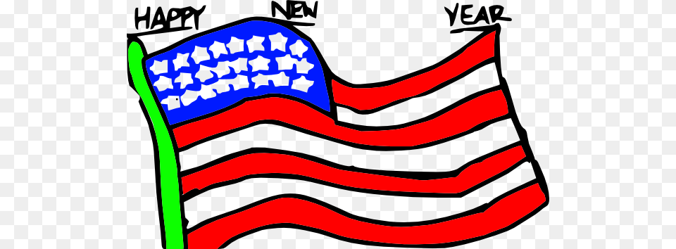 Happy New Year Us Flag Clip Art Vector, American Flag Png