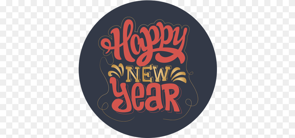 Happy New Year With Background Calligraphy, Text Free Png