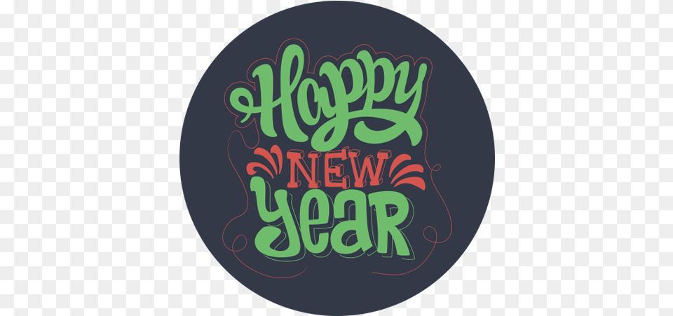 Happy New Year With Background Calligraphy, Light, Text Png Image