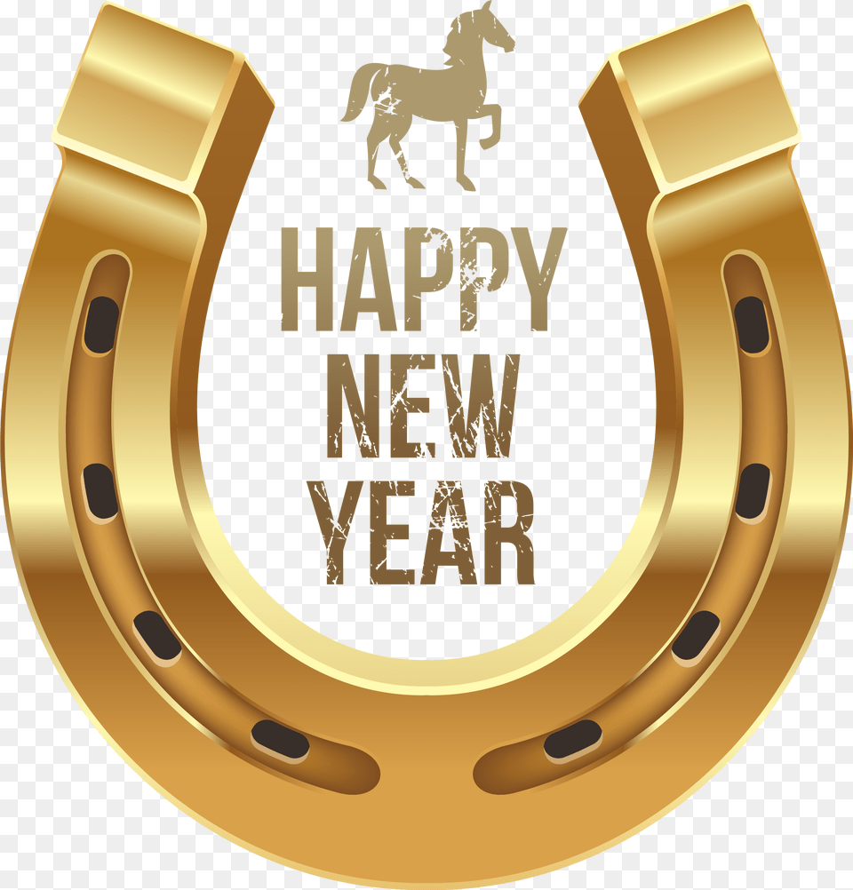 Happy New Year With Horse And Horseshoe Clipart Hard It39s Harder If You, Animal, Mammal Free Png