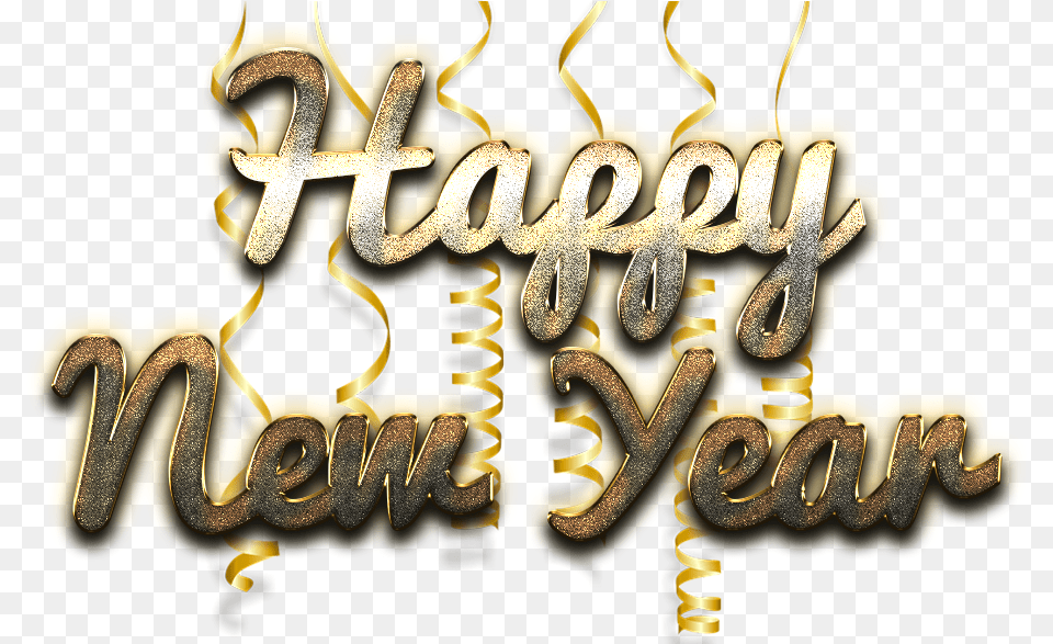 Happy New Year Word Art Image Happy New Year Hd, Text, Gold Free Png