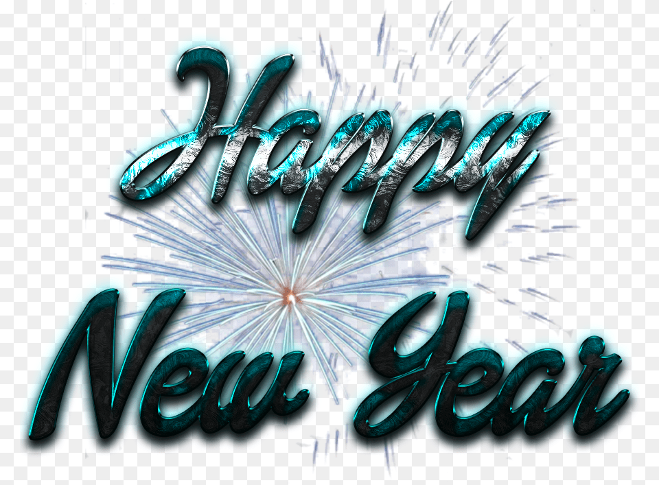 Happy New Year Word Art Transparent Image Arts, Fireworks, Light Png