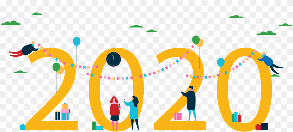 Happy New Years 2020 Illustration, Number, Symbol, Text, Person Png Image