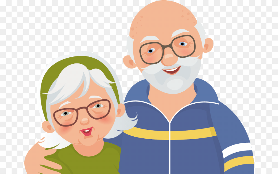 Happy Old Couple Cartoon, Accessories, Face, Glasses, Head Free Transparent Png