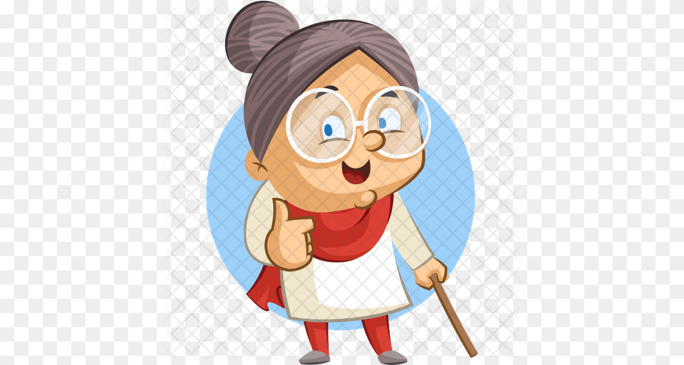 Happy Old Lady Icon Grandmother Cartoon, People, Person, Face, Head Free Png Download
