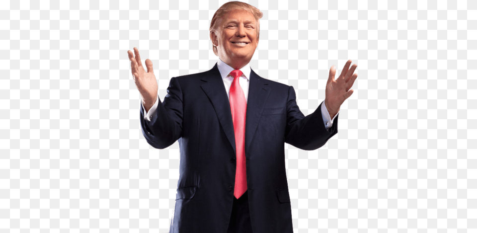 Happy Open Hands Trump Full Body Donald Trump, Accessories, Suit, Formal Wear, Clothing Free Transparent Png