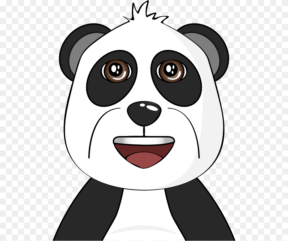 Happy Panda Clipart Panda Sticker, Person, Performer Png