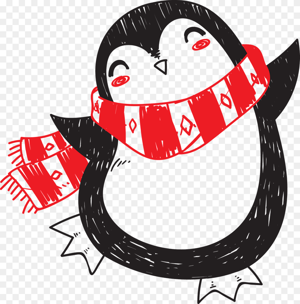 Happy Penguin Clipart, Sticker, Art, Text Free Png