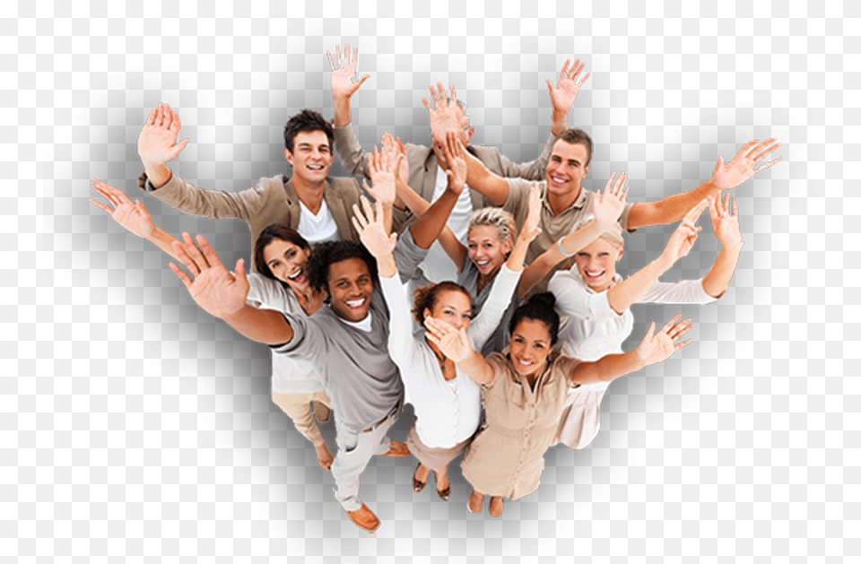 Happy People With Hands Up Career Guidance Seminar Mba, Person, Adult, Baby, Man Png Image