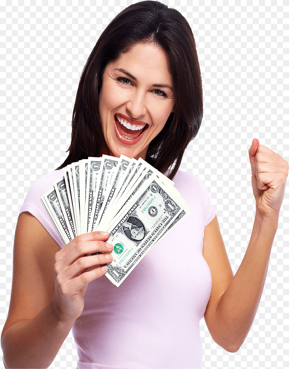 Happy People With Money, Adult, Person, Woman, Female Png