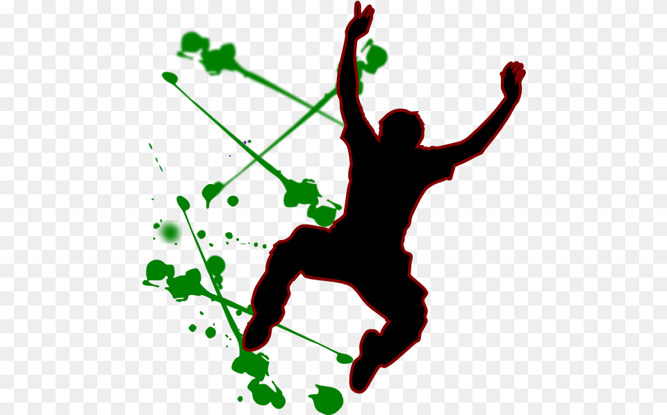 Happy Person Jumping Man Clip Art Dark Green Paint Splash, Light, Cupid Free Png Download