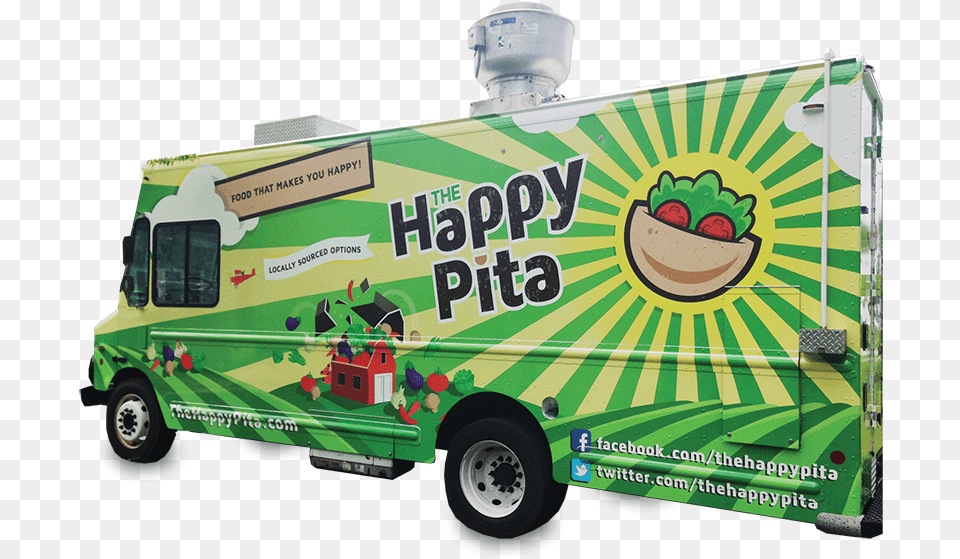 Happy Pita Food Truck, Transportation, Vehicle, Machine, Wheel Free Transparent Png