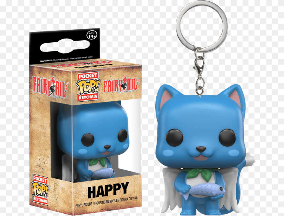 Happy Pocket Pop Vinyl Keychain Fairy Tail Happy Keychain, Plush, Toy, Baby, Person Free Transparent Png