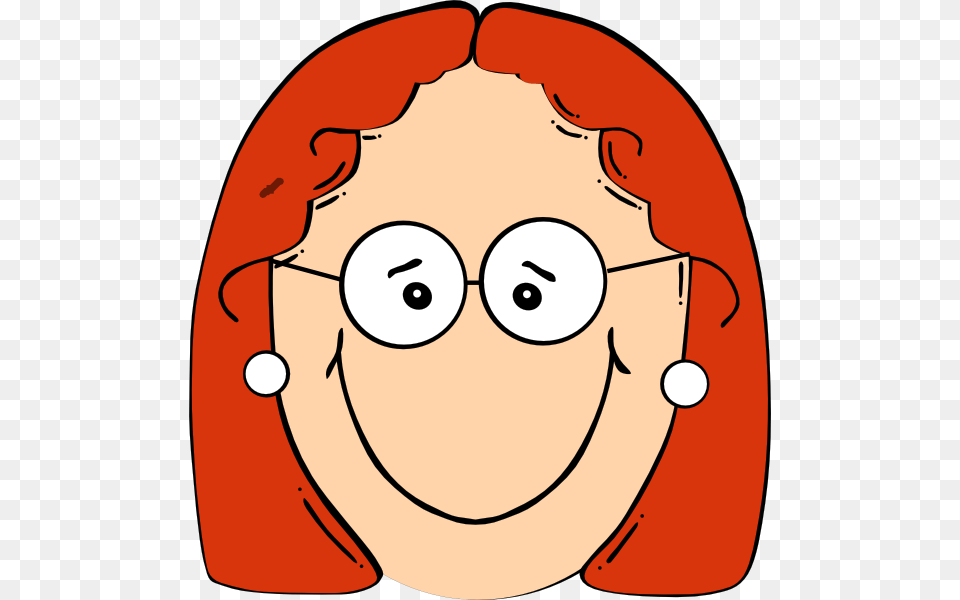 Happy Red Head Girl With Glasses Svg Clip Arts Sad Girl Face Cartoon, Baby, Person Free Transparent Png