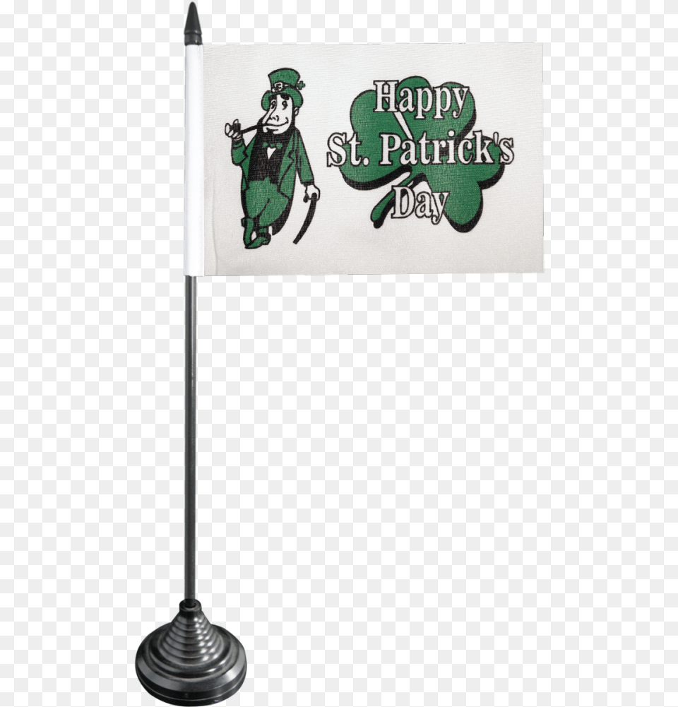 Happy Saint Patrickquots Day St Patrickquots Table Flag Sign, Baby, Person, Lamp, Face Free Png Download
