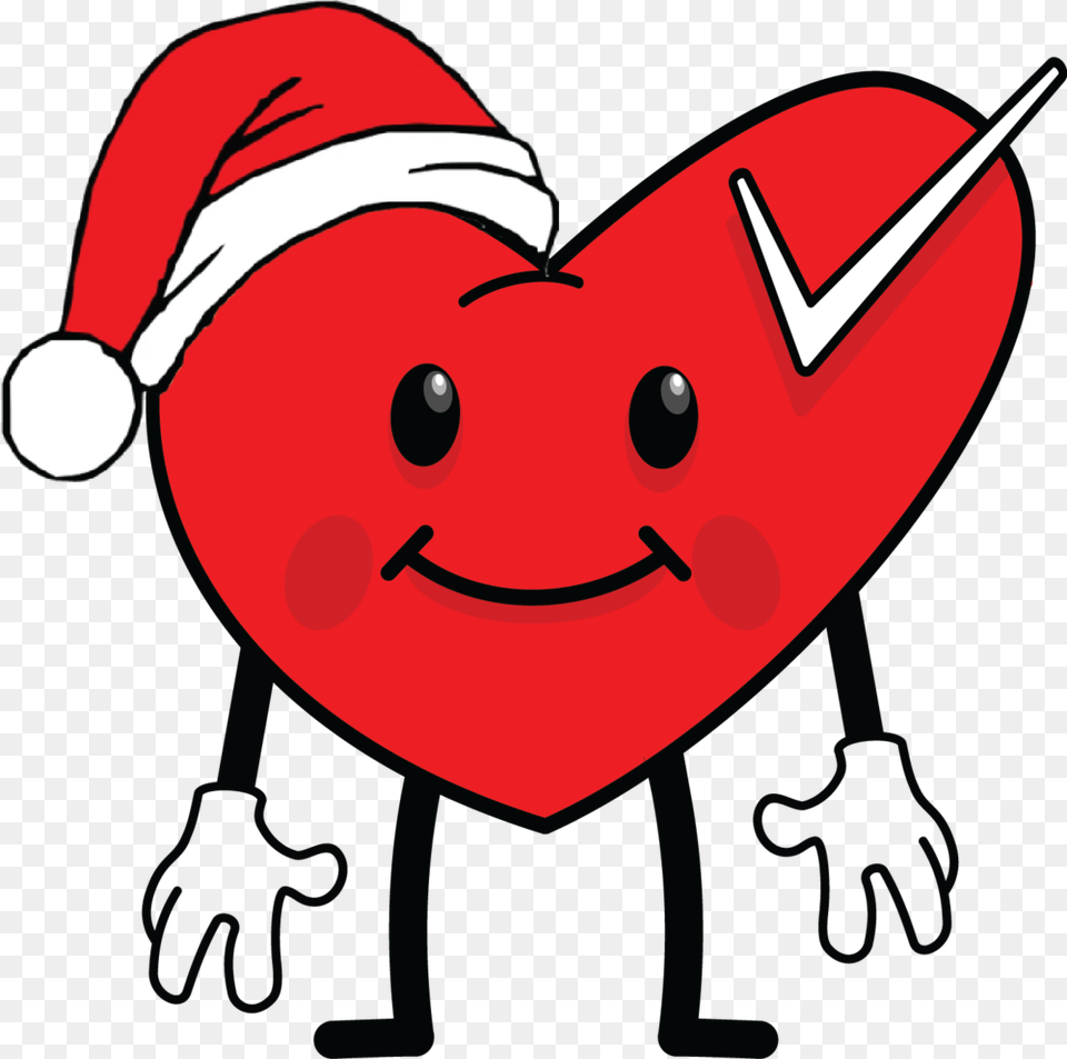 Happy Santa Heart Clipart Red Santa Hat, Baby, Person Free Transparent Png