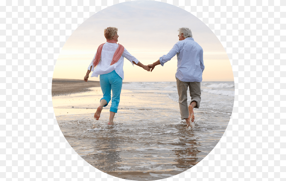 Happy Senior Couple Walking Together On A Beach Life, Adult, Body Part, Hand, Holding Hands Free Transparent Png