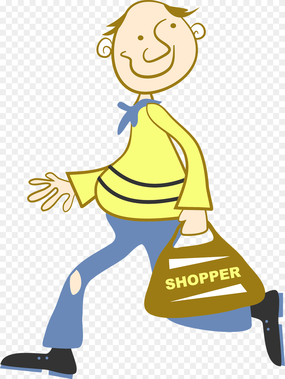 Happy Shopper Clipart, Cleaning, Person, Baby, Bag Free Png Download
